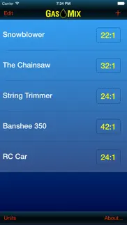 gas mix - 2 cycle fuel mix calculator iphone screenshot 1