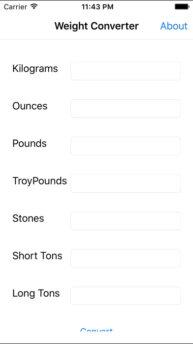Weight Converter for the iPhone iPhone screenshot