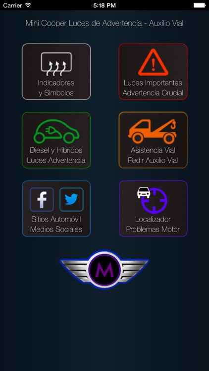 App para Mini Cooper luces de advertencia y problemas de Mini Coopers