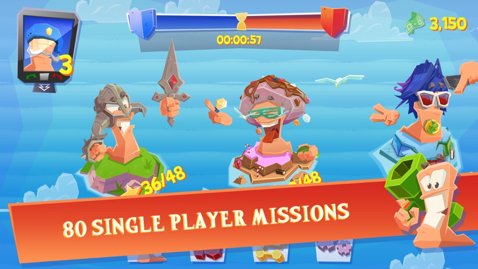 #3. Worms™ 4 (iOS) 由: Team17 Digital Limited