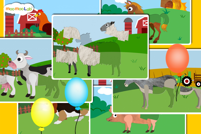 Tiere auf dem Bauernhof - Aktivitäten Puzzles Bauernhoftiere Learnspiele für Kinder und Kleinkinder von Moo Moo Lab
