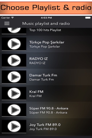 Radio Turkey - Free Turkish music from live fm radios stations ( Ucretsiz Türkiye Müzik Radyo & türk radyolar ) screenshot 2