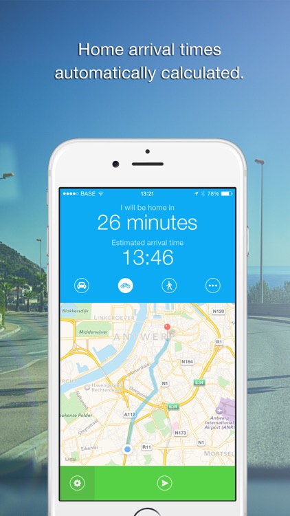 Coming Home - Share ETA (Send your arrival time.)