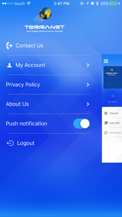 MyTerranet iPhone screenshot 2 - Utilities app