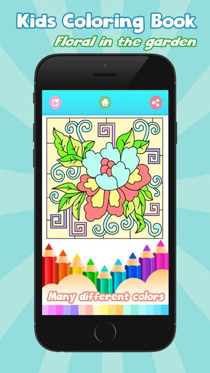 Kids coloring book : floral in the garden