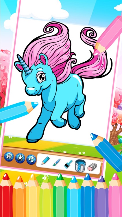 princess pony free printable coloring pages for girls kids screenshot-3