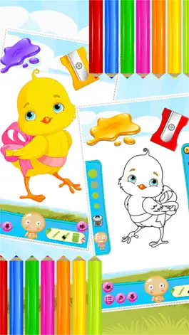 Game screenshot Little Chick Coloring Book Drawing and Paint Art Studio Game for Kids Easter Day apk