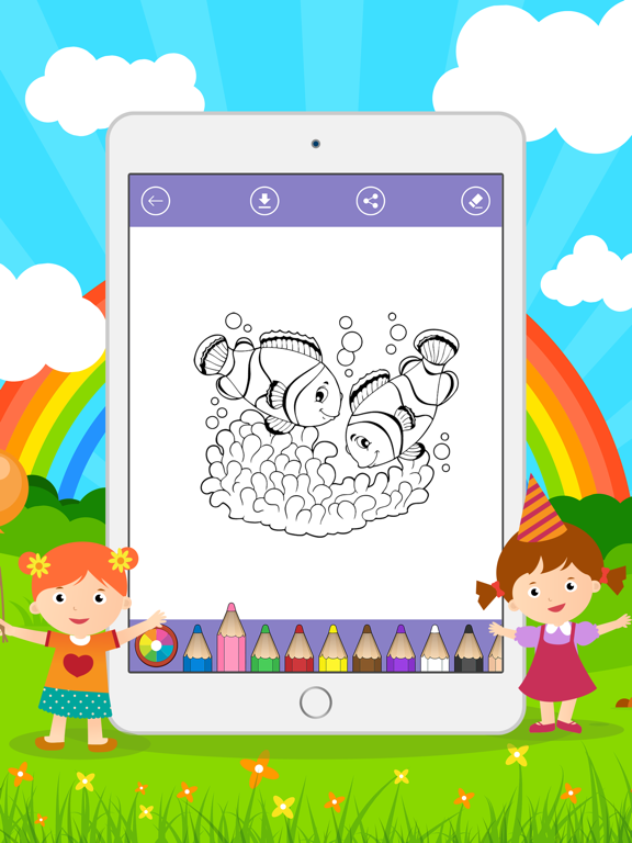 Screenshot #6 pour Livre à colorier la vie sous-marine pour les petits enfants: apprendre à peindre des images comme sirène, pirate, tortues, poissons. (Underwater & sea animal Coloring Book)