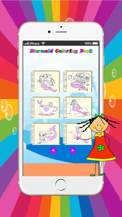 Mermaid Princess magical girl coloring pages:free printable app screenshot