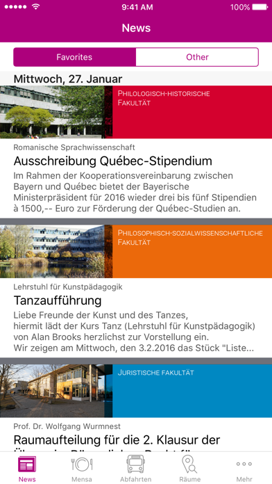Screenshot #1 pour CampusApp Uni Augsburg