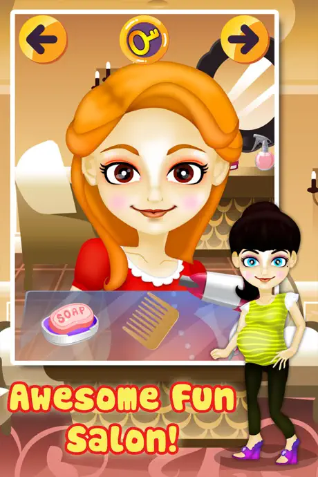 Pregnant Mommy's Salon Spa Fun - hair beauty makeover & new baby