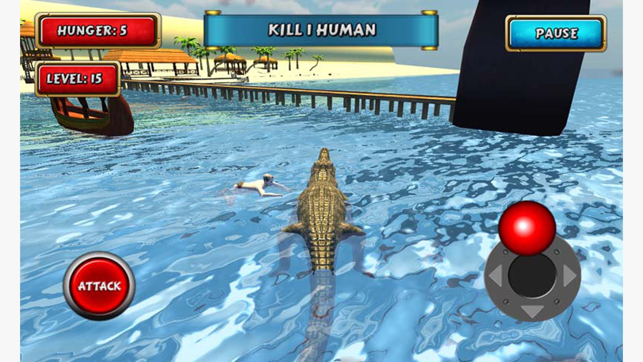 Crocodile Sim Beach Hunt screenshot 3