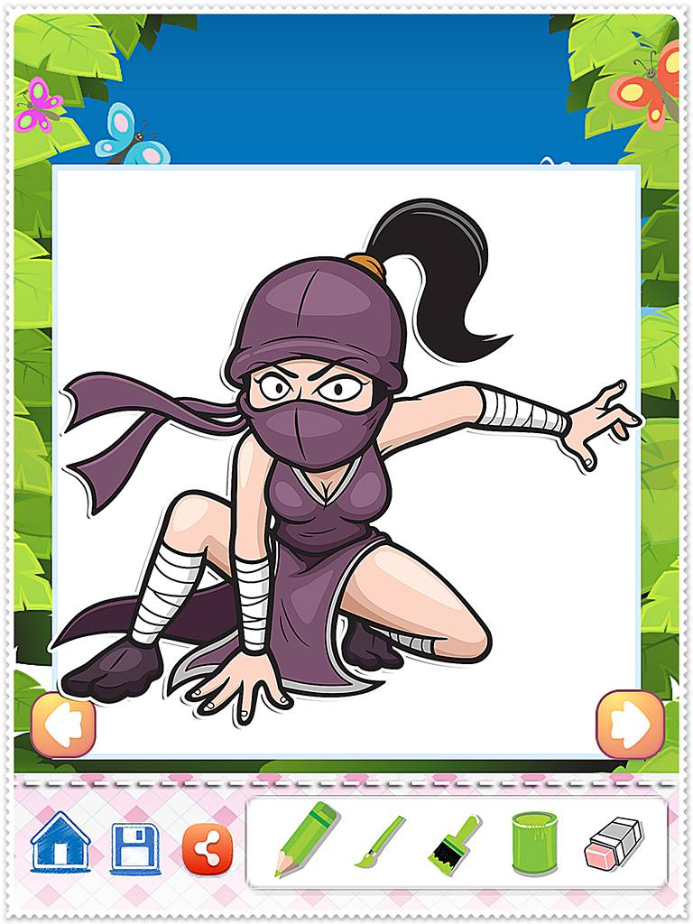 Coloring Book Cute Ninja Colorings Pages - pattern educational learning games for toddler & kids screenshot 8