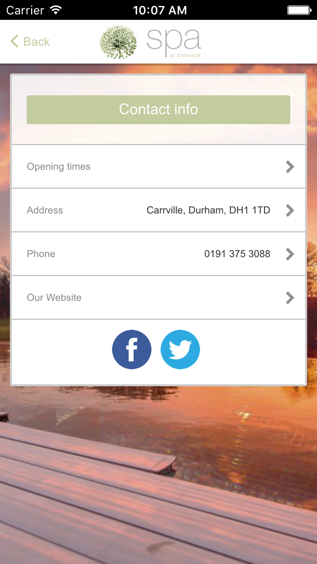 Spa at Ramside iPhone screenshot