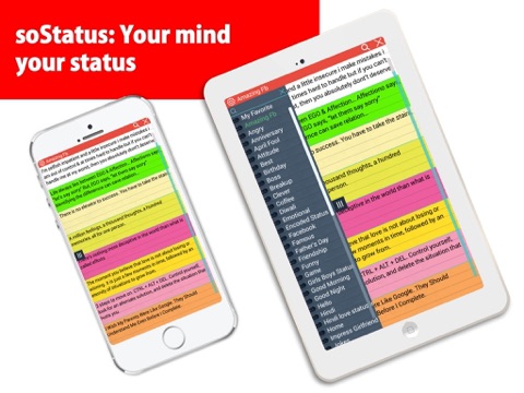 Screenshot #4 pour Status and quotes for FB, Whatsapp and Twitter, soStatus - one tap posting on social media