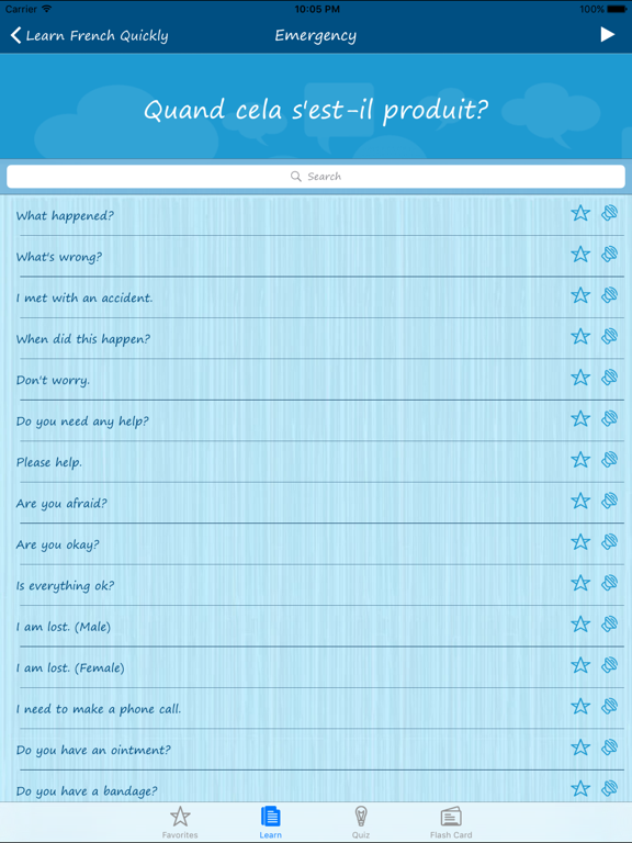 Screenshot #5 pour Learn French Quickly - Phrases, Quiz, Flash Card, Alphabet