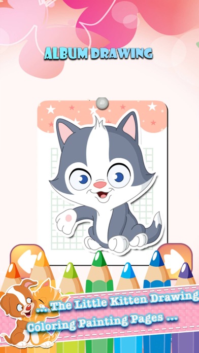 The Little Kitten Drawing Coloring Book Painting Pages learning games for kids app screenshot
