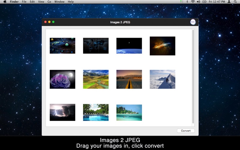 Screenshot #1 pour Images 2 JPEG: Batch convert png, psd, bmp, tiff, gif and others images to jpeg