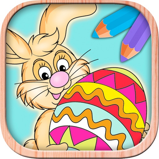 Color Easter eggs - Paint bunnies coloring game for kids icon