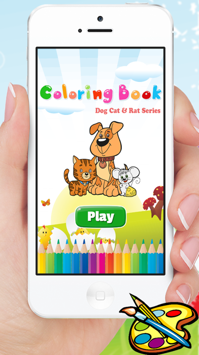 Animal Dog Cat & Rat Coloring Book - Drawing for Kids Games app screenshot