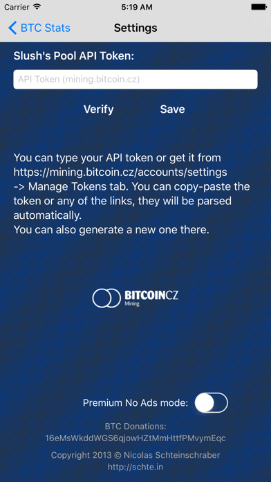 BTC Stats Bitcoin Slush's Pool screenshot