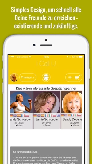 ICallU - Themenbasiertes, weltweites Telefonieren(圖1)-速報App
