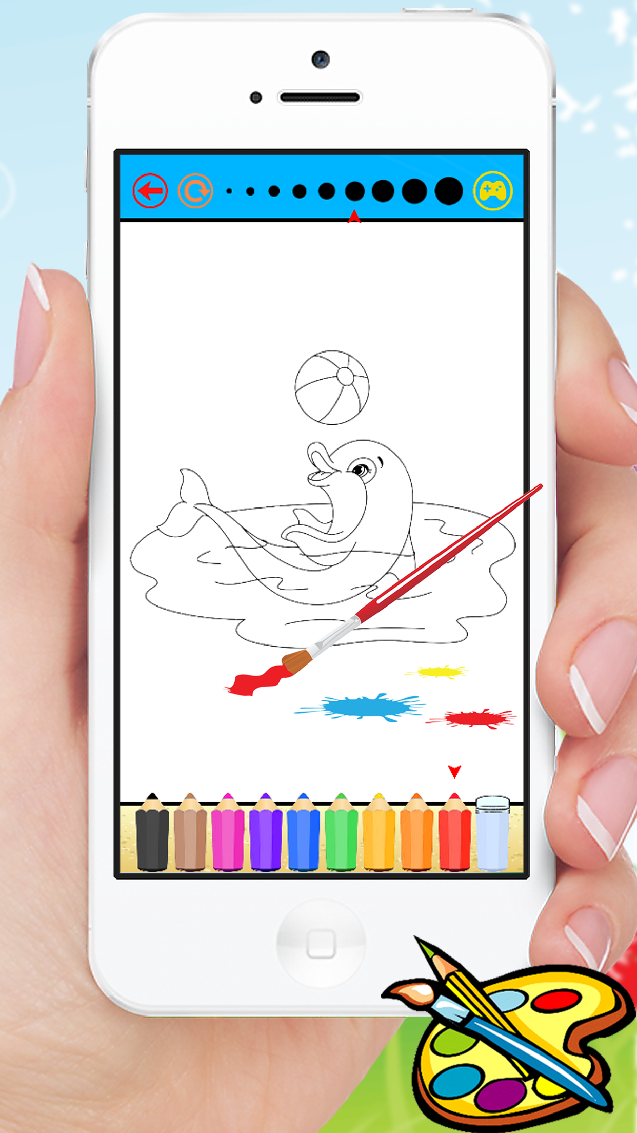 Mermaid & Sea Animal Coloring Book - Drawing for Kids Games screenshot 3