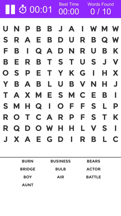 Word Search Colorful Puzzle