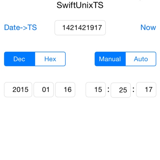 Swift Unix Time iOS App