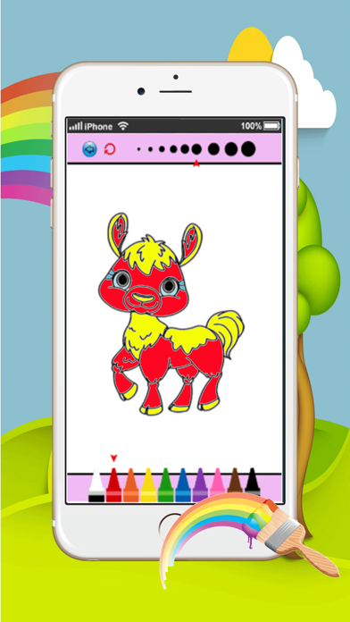 princess pony coloring book and amazing animal : painting for kids free iPhone screenshot