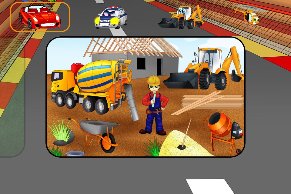 Cars City Builder - funny free educational shape matching game for kids, boys, toddlers and preschool screenshot 3