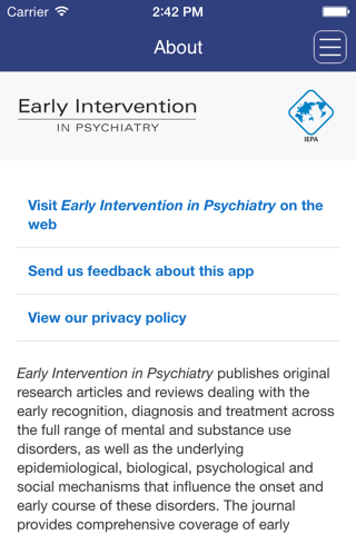 Early Intervention in Psychiatry screenshot 3