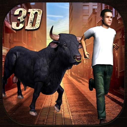 Crazy Angry Bull Attack 3D: Run Wild and Smash Cars icon
