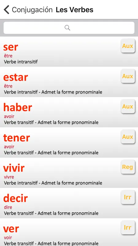Spanish verbs Conjugation screenshot 1 of 2