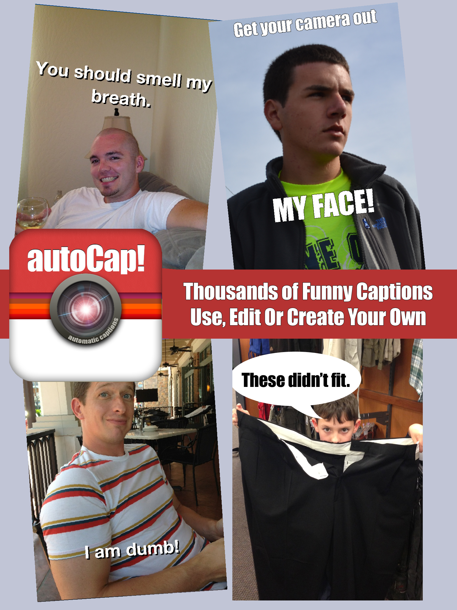 autoCap Free - Add funny text to Instagram photos & funny captions on Facebook pics