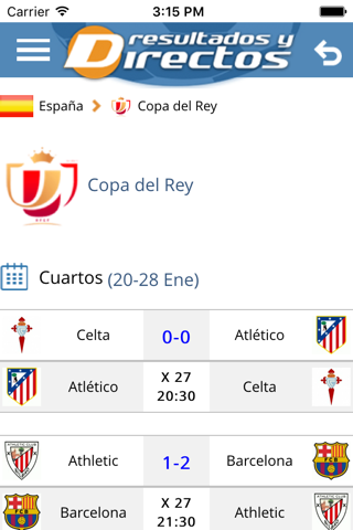 Resultados y Directos - náhled