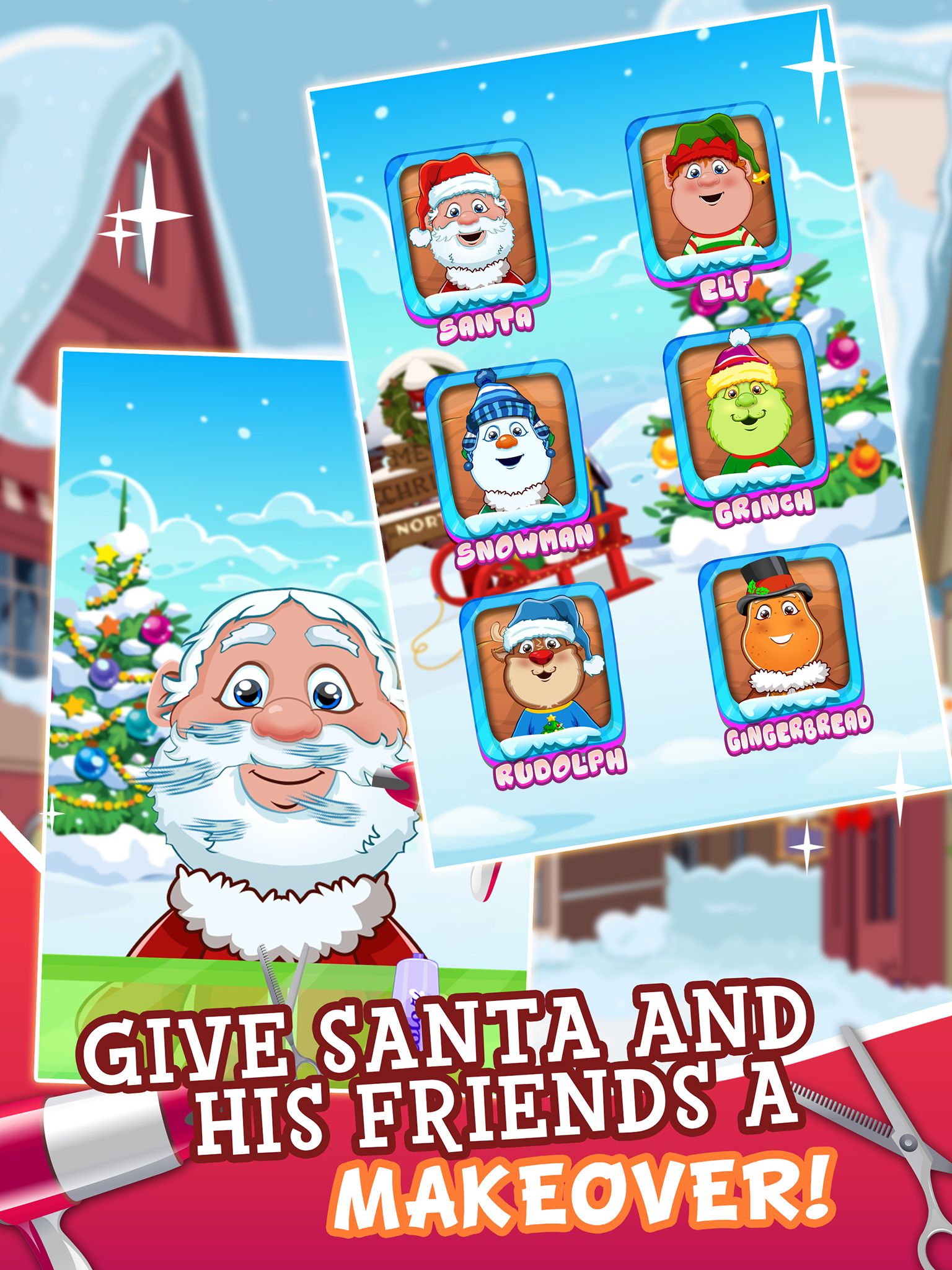 Santa's Makeover Hair Salon - pet christmas nail spa games! screenshot 7