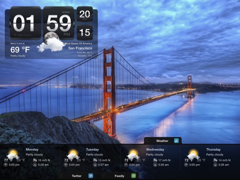 Night Stand for iPad - Free Alarm Clock, Weather & Social Reader screenshot 4