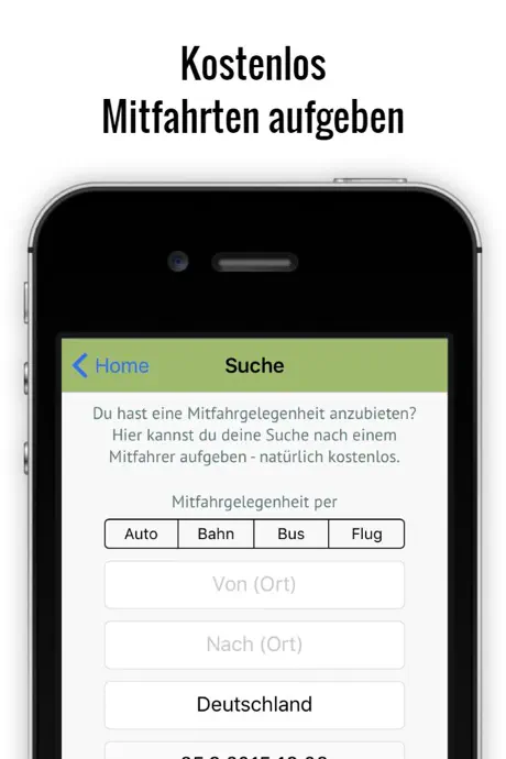 Mitfahrer suchen