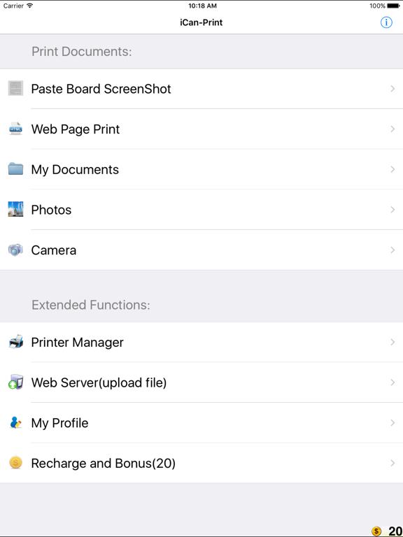 iCan-Print iPad screenshot