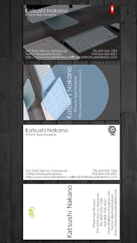 BusinessCardDesigner - 名刺作成ソフト、テンプレート with PDF, AirPrint and email functionのおすすめ画像1