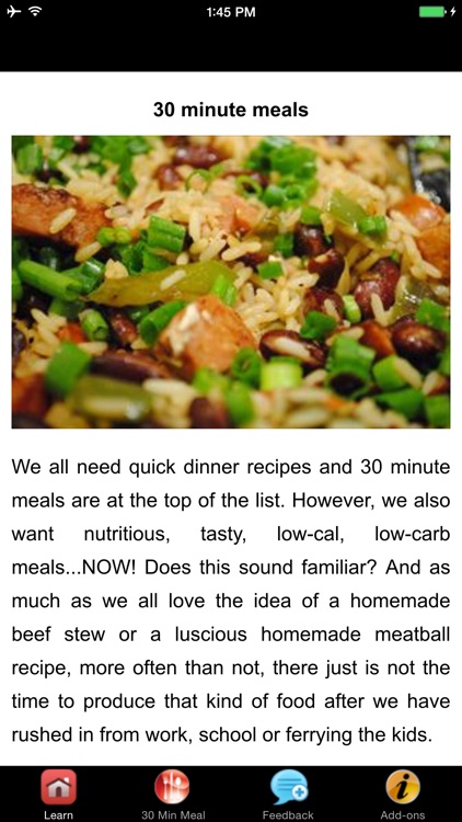 30 Minute Meals - Benefits of Meal Planning