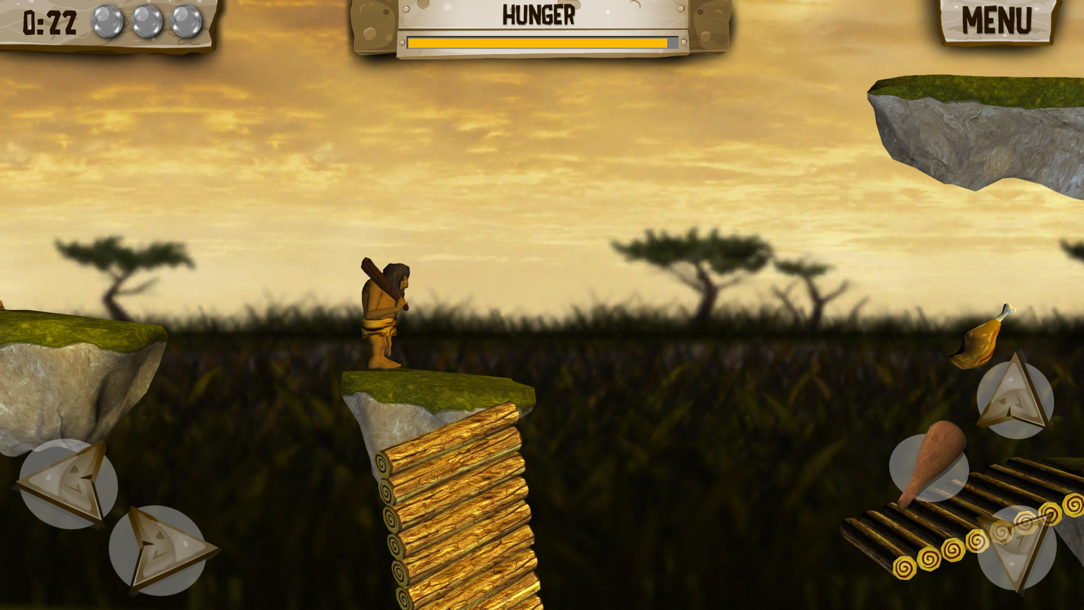 Hungry Dude - Free Game - Let's go back to the prehistoric age, and look how the caveman survive