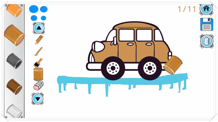 Car Coloring Painting And Drawing Game for Baby or Kid Doodle Picture