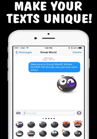 Black Text Smileys Keyboard - Black Emojis & Extra Emojis by Emoji World screenshot 2