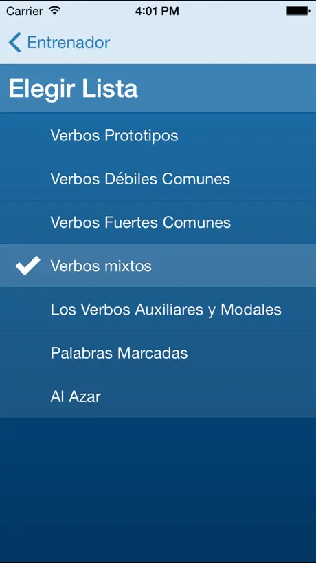 Entrenador de verbos alemanes
