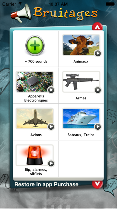 Screenshot #2 pour Bruitages: effets sonores, cris, blagues avec sons