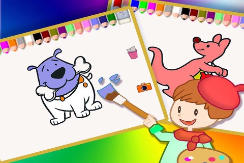 动物园里画画和涂色 - 少儿快乐童年学习颜色的游戏 screenshot 2