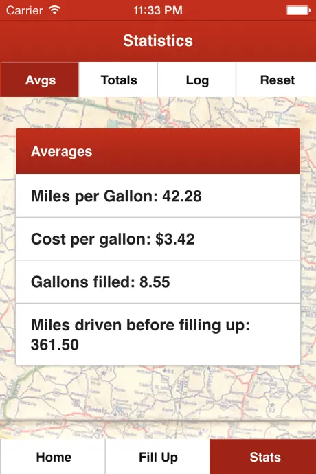On the Road - Your go to app for quick and easy mpg statistics