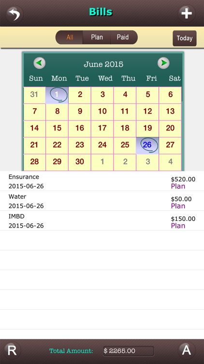 Bills Tracker for iPhone/iPad